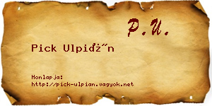 Pick Ulpián névjegykártya